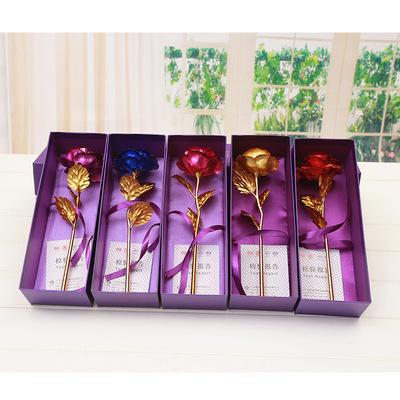 China Hot-selling PVC Valentine's Day Gift 24k Gold Rose For Grill Gift 2022 Rose Gold Foil for sale