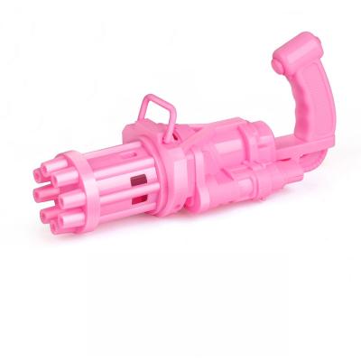 China Hot Sale PVC 2022 Gun Soap Bubbles Gatling Toys Machine Kids Burbujas Bubble Gun Machine For Child for sale