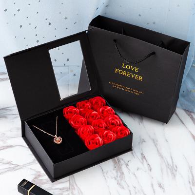 China PVC Gift Box Soap Flower Gift Box Mother's Day Necklace Jewelry Valentine's Day San Valentine 2022 for sale