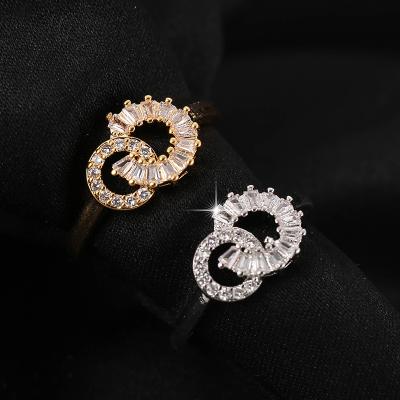 China INS CLASSIC hot sale newcomer rings 2021 creative couple Ring Elegant Zircon Rings for women for sale