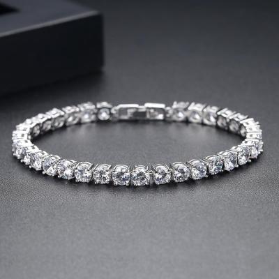 China CLASSIC Luxury Jewelry Women Classic Design AAA+ Around 0.5 Carat Cubic Zircon Diamond Tennis Bracelet for sale