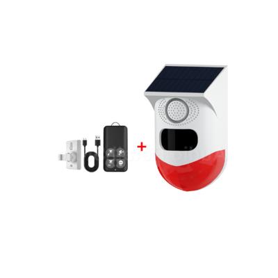 China Waterproof Motion Sensor Tuya RF433 Home Alarm Pir Sensor Solar Powered Detector 120dB Alarm Outdoor Waterproof Strobe Siren for sale