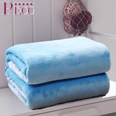 China PORTABLE 2 Ply Solid Sherpa Fleece Throw Blanket For Super Soft Winter Double Sided Thick Blankets for sale