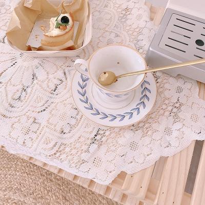 China Europe 2021 decorative tablecloth with lace design for sale