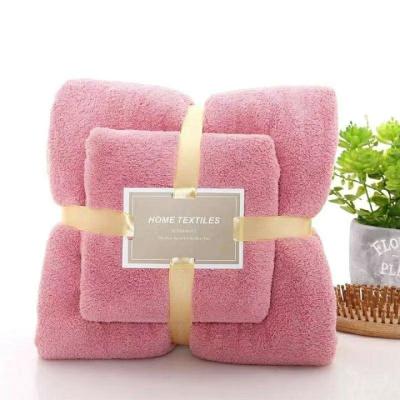 China Bath Child Safe High Quality Thick Towel Set 2 Pcs Towel Set Soft OEM Customized Adult for sale