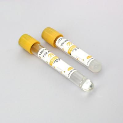 China Disposable yellow color blood collection tube of gel additives and clot activator for sale