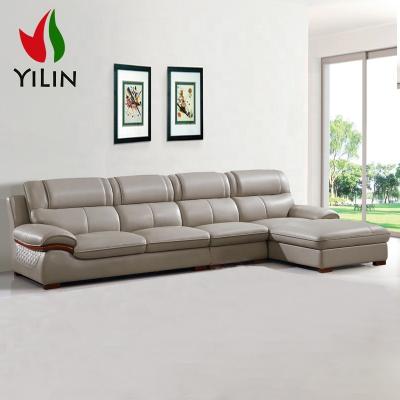 China Genuine Leather Sala Set Living Room Sofas Italian Style New Design Corner Sectional Sofa Bed True for sale