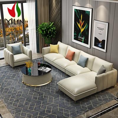 China Luxurious Home Corner Living Room Couch Furniture Section Leather Sofa for sale