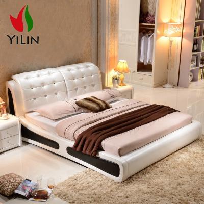 China View Luxury Modern Genuine White Color Leather Optional Tatami Bed (Adjustable Hot Sale Other Design) B8311 New for sale