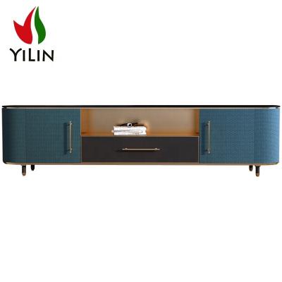 China Modern Modern Wooden Living Room TV Cabinet Marble Panel Wicker Table For TV for sale