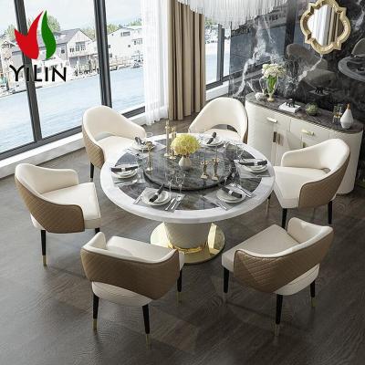 China New Design Dining Room Furniture Hotel Wedding Home Banquet Dining Table Modern Round Table Top Marble Dining Table for sale