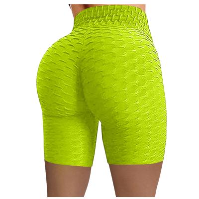 China Antibacterial Drop Shipping Custom OEM Fashion Anti Cellulite Nylon Spandex Women Booty Fitness High Waisted Yoga Shorts for sale