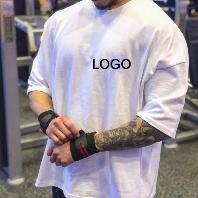 China Breathable Plus Size Custom LOGO Brand Gym Shirts Bodybuilding Fitness Muscle Tees XXXL Workout for sale