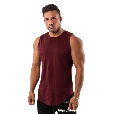 China Custom Promotional QUICK DRY T-shirt Mens Deep Cut Tank Tops Gym T-shirt Tank Tops Men Sleeveless Custom Made for sale