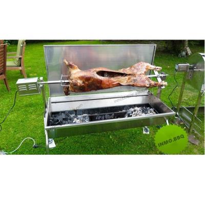 China High Quality Adjustable Height 304 Stainless Steel Charcoal Barbecue Lamb Spit With Trolley for sale