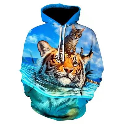 China hot sale Anti-wrinkle European and American new men's printing 3d hoodie animal men's hoodies men's sweaters for sale