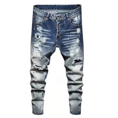 China QUICK DRY Custom European and American high-quality casual fashion men's wear hole style boy jeans luxury pants jeans pant for sale