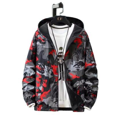 China Spring autumn QUICK DRY European and American trend wear men's coat on both sides camouflage slim hooded jacket anorak for sale