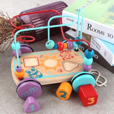 China New Arrival Baby Educational Wooden Pull Along Toys For 1 Year Old 22.5*18*18.5cm for sale