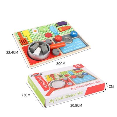 China Educational Toys Wooden Child's Kitchen Toy Pretend Play Mini Kitchen Cooking Toy Set for sale