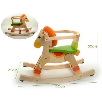 China Ride On Toy Baby Horse Solid Wood Child Carousel Toys Gift Wooden Rocking Chair Kid Riding Rocking Horse Wooden Toy for sale