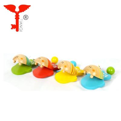 China Children's Educational Castanets Peg Hammer Wooden Single Hand Flapper Waving Soundboard Wooden Castanets for sale