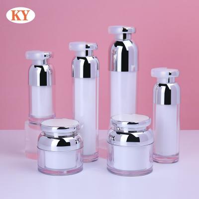 China Personal Skin Care Packaging high-end  30ml 50ml  acrylic  pressing Bottle  Transparent  Double Wall    lotion Bottle for Cosmetic  packaging for sale