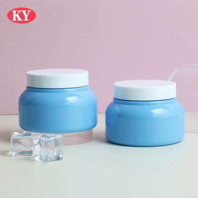 China Cosmetic Petroleum jelly 250g Body Cream Plastic bottling pet blue wide-mouth bottle Moisturizing Face Cream bottle Hand cream bottle for sale