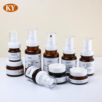 China Personal Skin Care Packaging PET plastic lotion bottle 40ml 60ml 100ml Cosmetic Lotion Pump Bottles Skin Care Jar Packaging materials for sale