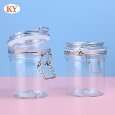 China Personal Skin Care Packaging PET Transparent whole grain dry fruit storage jar Plastic food nut packaging sealed jar sleep mask jar for sale