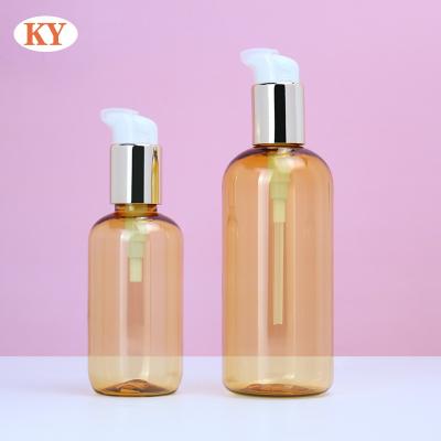 China Personal Skin Care Packaging 300ml PET electroplate  plastic Lotion bottle Shampoo empty Bottles body wash lotion  Body milk  bottle for cosmetics packing for sale