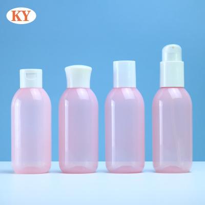 China Personal Skin Care Packaging 150ml PET plastic Shampoo empty Bottles Powder puff lotion bottle  body wash lotion bottle for cosmetics packing for sale