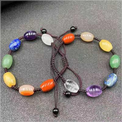 China China Hot Sale Nature Crystal Crafts Hand Knitting Stone 7 Chakra Bracelet Crystal Therapy Stone For Men And Women for sale