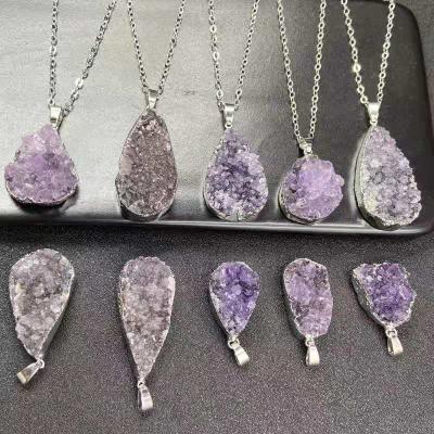 China China Hot Sale Natural Amethyst Geode Cluster Crystal Pendants For Sale for sale