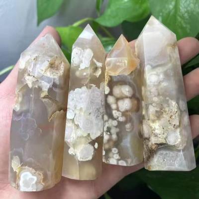 China China wholesale bulk natural crystals points healing magic wands flower agate points tower for decoration for sale