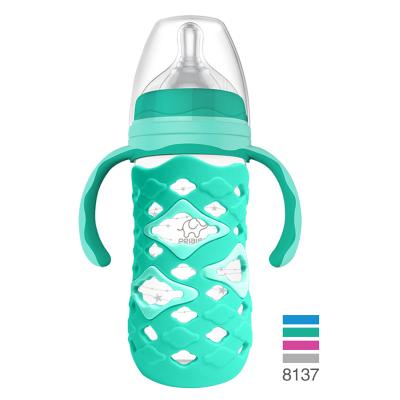 China Factory direct sale BPA high quality portable free custom capacity glass baby feeding bottles for sale