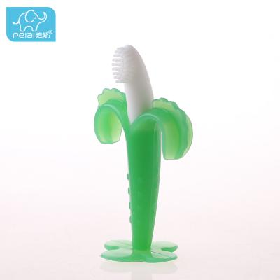 China Wholesale Green Soft Silicone Banana Shape Baby Chew Eco - Friendly Safety Teething Toys for sale