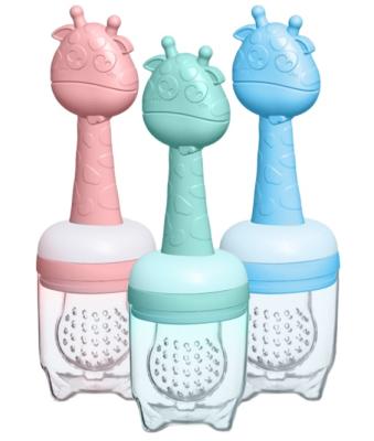 China New Arrival Silicone Cartoon Design Giraffe Pattern Baby Fruit Pacifier BPA Free Soother for sale