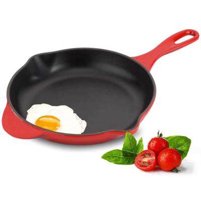 China Eco - Friendly Nonstick Electric Cast Iron Cookware Set Handle Chinese Enamel Skillet for sale