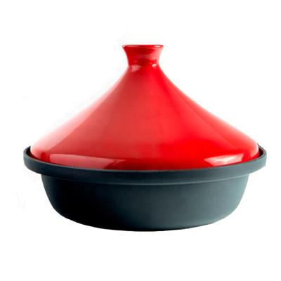 China Sustainable Factory Wholesale Cast Iron Enamel Moroccan Tagine Pot Tagine Cookwares Tajine for sale