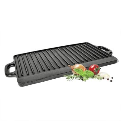 China Sustainable Factory Price Classic Barbecue Pre Seasoned Cookware Cast Iron Grill Pan Griddle for sale