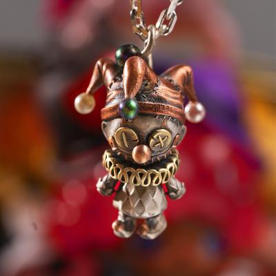 China High Quality Vulcan Ready to Ship Clown Doll Necklace 925 Silver Gift for Girlfriend Couples Necklace Handmade Necklace for Women&Men for sale