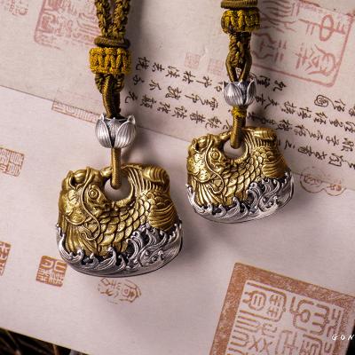 China High Quality Vulcan Ready To Ship Handmade Ichthyosaur Keyhole Bell Charm Pendant Necklace For Women&Men for sale