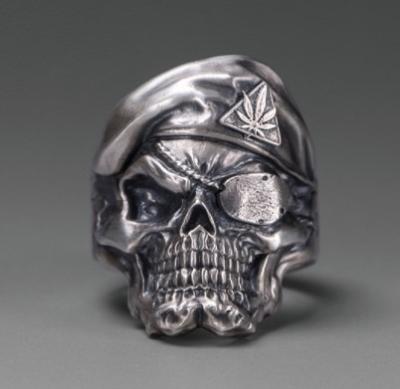 China High Quality Vulcan Ready To Boat Drug Lord Ring Men Rings Hand Cut Sliver Men's Punk Ring for sale