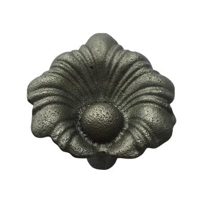 China Easily compiled ornamental design of wrought iron steel leaves and cast iron flowers used for the spiral staircase for sale