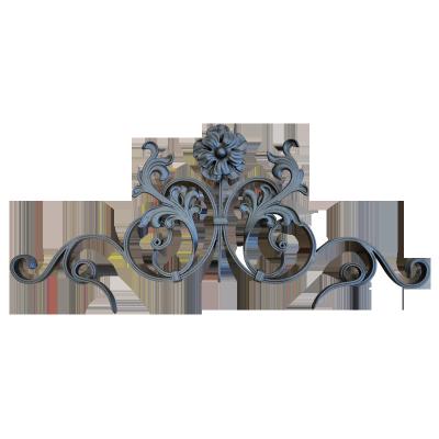 China Easily Assembled Wrought Iron Door Decoration Top Door Tops Fancy House Door Wrought Iron Base Track Designs for sale