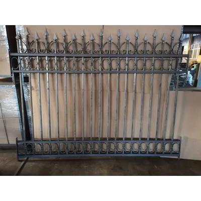 China Easily Assembled Tubular Black Fence Wrought Iron Garden Fence Wrought Iron Fence Top Spear Metal Metal Panels for sale