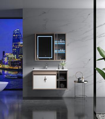 China Classic Lights Bathroom Cabinets With Lighting Sink Products Bath Room Cabinet Wall Cabinet for sale