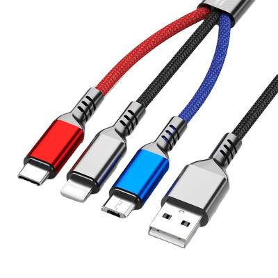 China For Android Good Quality Usb2.0 Compatible 3 In 1 Usb Charging Cable For Android Data Cable Lot for sale