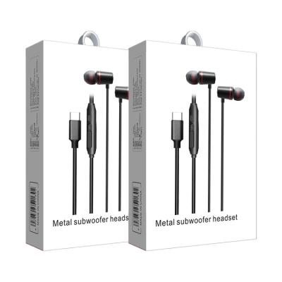 China Modern Design In-ear Stereo Wired Type-C Headphones Game Noise Cancel Earbuds Earphone for sale